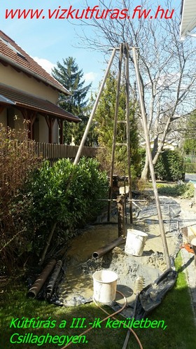 Kútfúrás Csillaghegyen, 12 méter